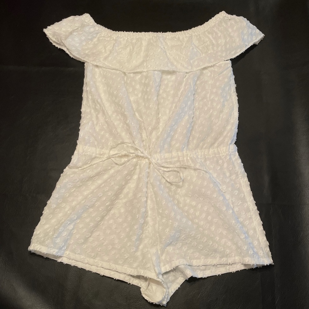 Madewell white off the shoulder romper